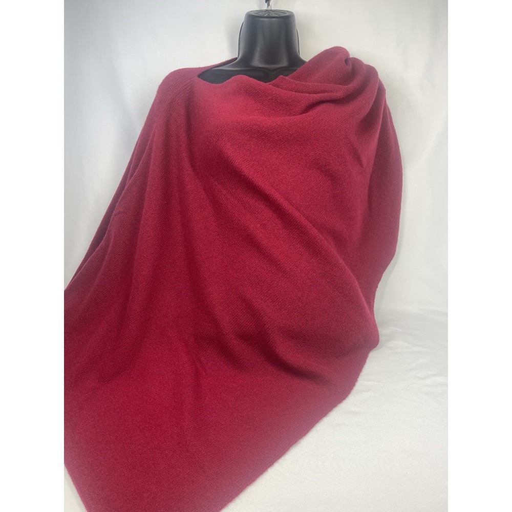 Claudia Nichole Cashmere Merlot Poncho Wrap Topper Scarf One Size Soft Knit